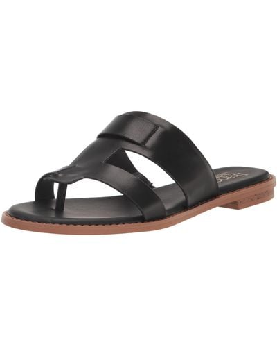 Franco Sarto S Gretta Flat Sandal Black Leather 5 M