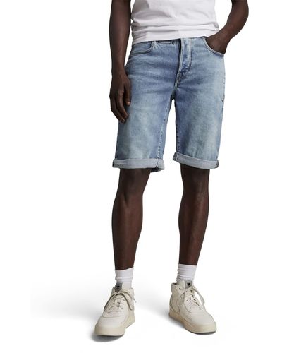 G-Star RAW D-staq 3d Straight Fit Denim Shorts - Blue