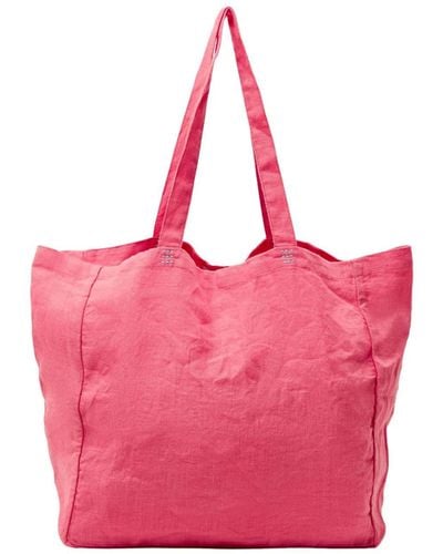 Esprit Oversized Linnen Tote Bag - Roze