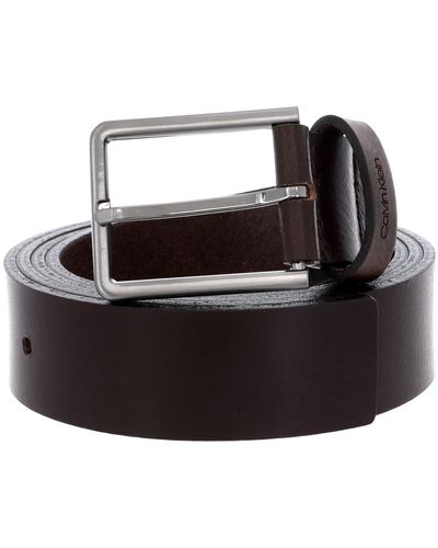 Calvin Klein Hombre Cinturón 3.5 cm Essential Belt Cinturón de Cuero - Negro