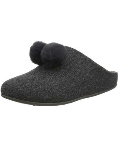 Fitflop S Fit Flop Chrissie Pom Pom Slippers - Black