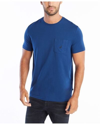 Nautica Solides T-Shirt mit Rundhalsausschnitt - Blau
