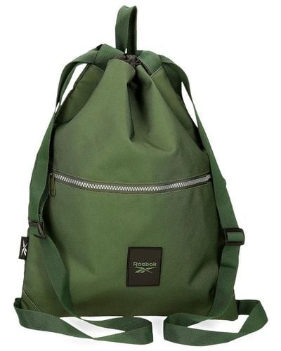 Reebok Arlie Backpack Sack With Zip Green 35x46cm Polyester 16.1l