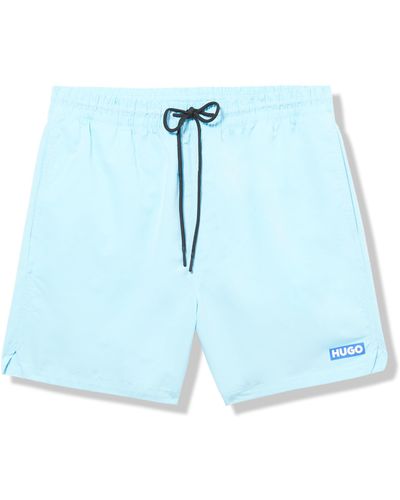 HUGO Relaxed Fit Small Logo Smooth Shorts Casual - Blue
