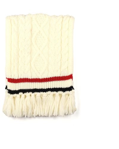 Tommy Hilfiger Cable With Stripe Scarf - Natural