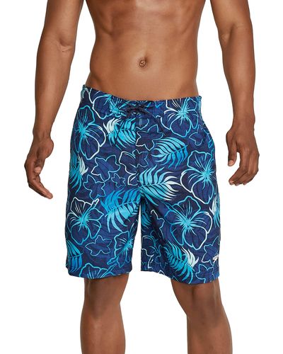 Speedo Swim Trunk Knee Length Boardshort Bondi Printed - Blue