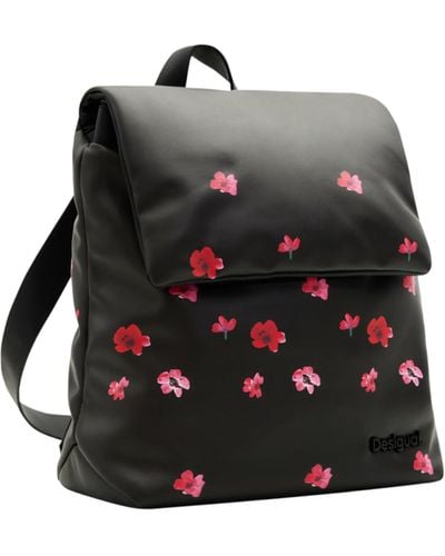 Desigual S Padded Floral Backpack - Black