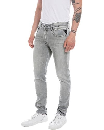 Replay Men's Jeans With Super Stretch - Grey