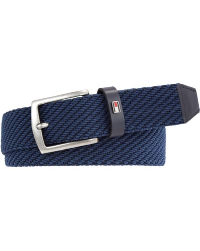 Tommy Hilfiger Cinturón Textil para Hombre Denton 3.5 Elastic - Azul