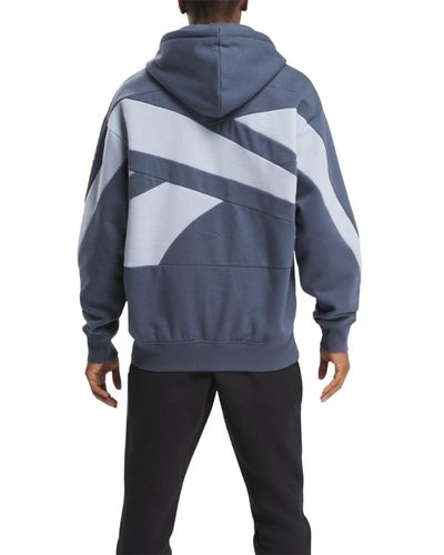Reebok 's Classics Back Vector Hoodie Sweatshirt - Blue