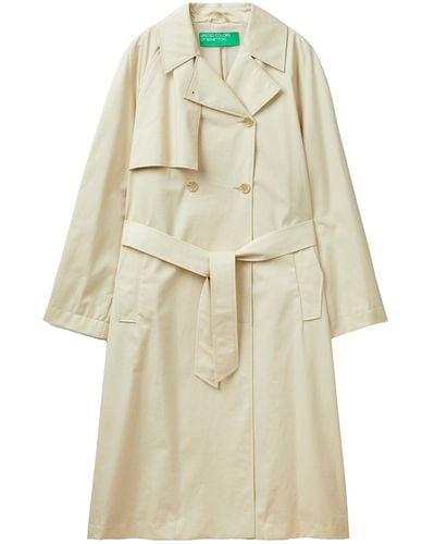 Benetton Duster 2szxdn030 Trench Coat - Natural