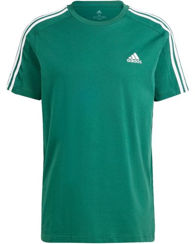 adidas Essentials Single Jersey 3-stripes T-shirt - Groen