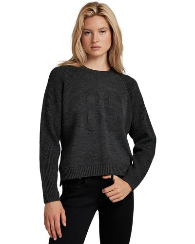 G-Star RAW 89 Logo Knitted Pullover - Black