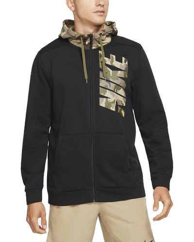 Nike Dd1733-010 Hooded Sweatshirt With Zip Dri-fit Camo Size S - Multicolour