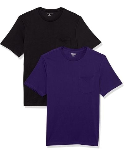 Amazon Essentials Camiseta de ga Corta con Cuello Redondo y Corte Recto Hombre - Morado