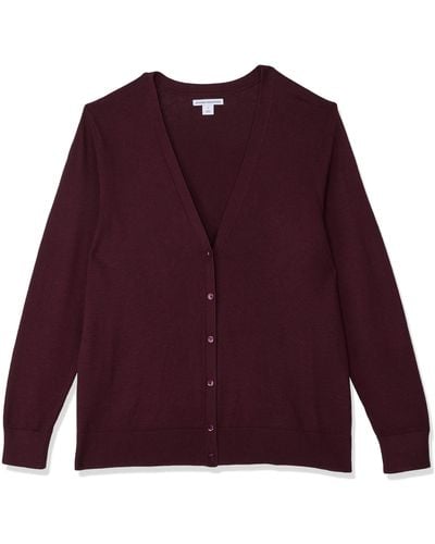 Amazon Essentials Lightweight V-neck Cardigan Sweater - Purple