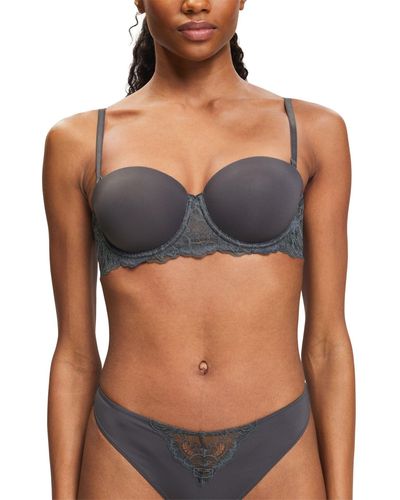 Esprit Camila Floral Lace Rcs Strapl.pad Padded Bra - Blue