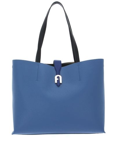 Furla Sofia Tote Bag L Onda + Nero + Pacific - Blau