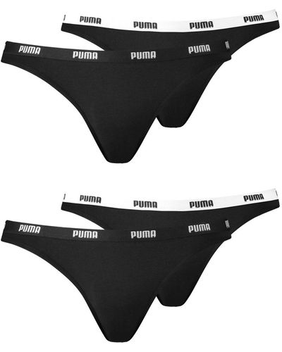 PUMA Bikinislips Unterwäsche 2er-Pack - Schwarz