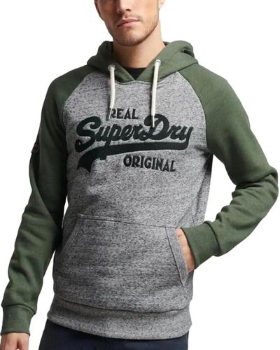 Superdry Athletic Vl Raglan Hoodie Sweatshirt - Grey