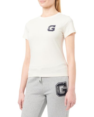 GANT REG G SS C-Neck T-Shirt - Weiß