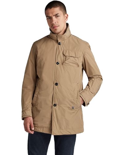 G-Star RAW Utility Hb Tape Padded Trenchcoat - Natural