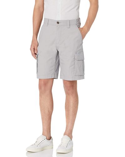 Amazon Essentials Pantalón Corto Cargo Elástico Ripstop Ligero de 25,4 cm Hombre - Gris