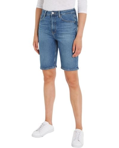 Tommy Hilfiger Jeans Shorts Denim Slim High Waist - Blau