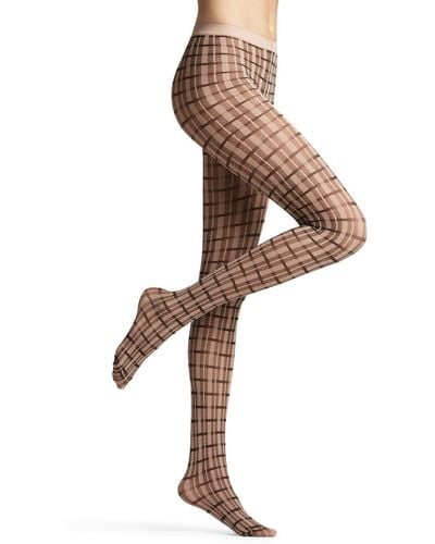 FALKE Powder Check W Ti Semi-opaque Patterned 1 Pair Tights - Natural