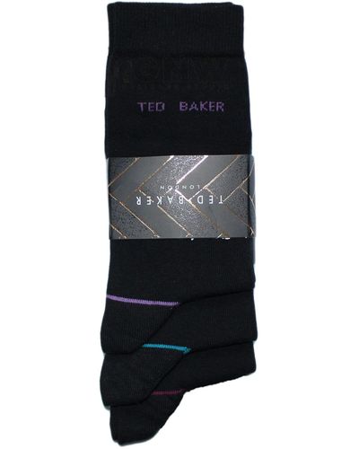 Ted Baker 3 Pack Assorted Cotton Mix Socks - Black