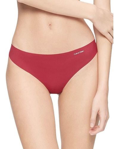 Calvin Klein Invisibles Thong Multipack Panty - Red