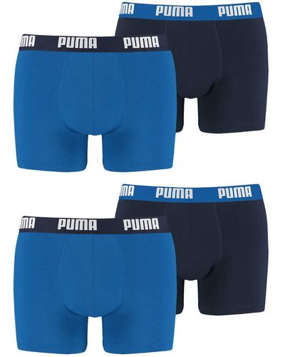 PUMA Set Van 4 Boxershorts Voor - Blauw