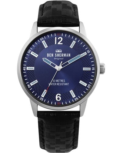 Ben Sherman S Analogue Classic Quartz Watch With Leather Strap Wb029bu - Blue