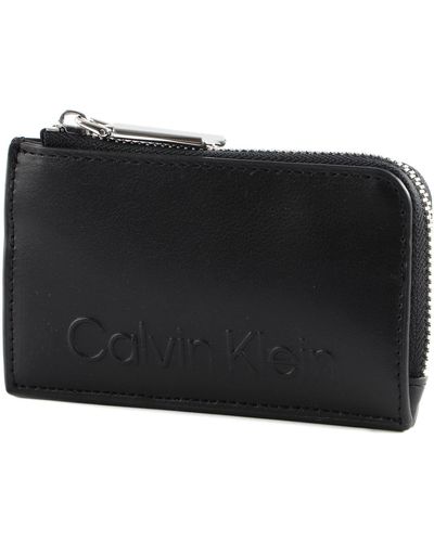 Calvin Klein Portafoglio Donna Ck Set Cardholder W/Zip Piccolo - Nero