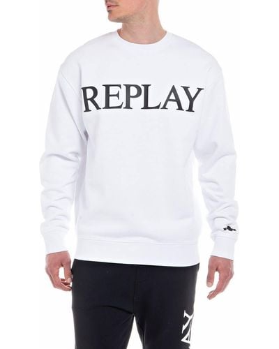Replay Sweatshirt 100% Baumwolle - Weiß