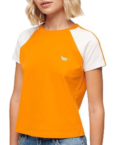 Superdry Essential Logo Slub Retro Short Sleeve T-shirt S Orange