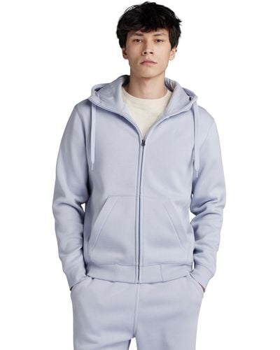 G-Star RAW Premium Core Hooded Zip Thru Sweater Donna ,Grigio - Blu