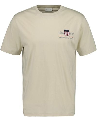 GANT Reg Archive Shield Emb Ss T-shirt T-shirt - Natural