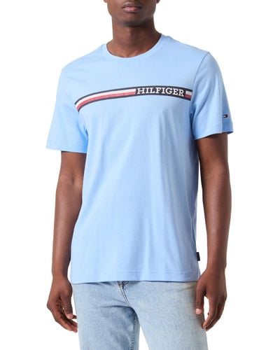Tommy Hilfiger Chest Stripe Tee S/s T-shirt - Blue