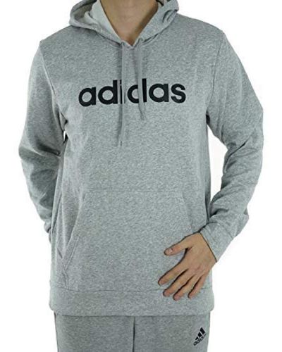 adidas Lin P/o Ft Pullover Hoodies Sportswear(large - Grey