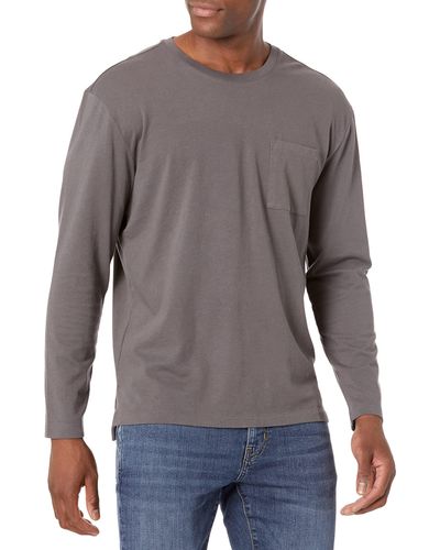 Goodthreads Heavyweight Long-Sleeve Oversized T-Shirt - Gris