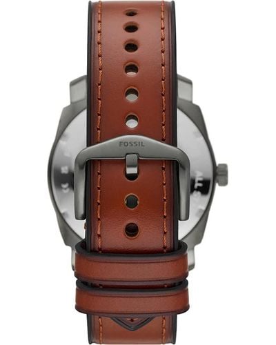 Fossil Machine Quartz Stainless Steel And Eco Leather Three-hand Watch - Multicolour