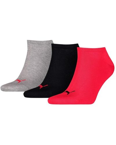 PUMA 9 Paar Sneaker Invisible Socken Gr. 35-49 für Füßlinge - Rot