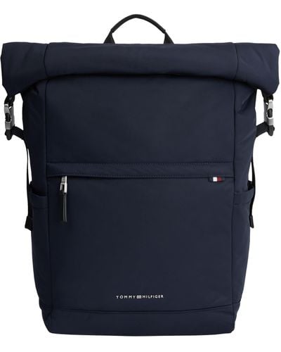Tommy Hilfiger Th Signature Rolltop Backpack - Blue