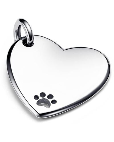 PANDORA Engravable Heart Pet Collar Tag Necklace - Metallic