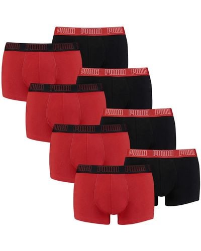 PUMA Shortboxer Unterhosen Trunks 100000884 8er Pack - Rot