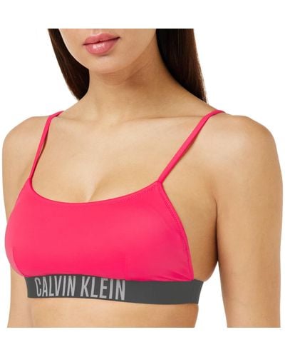 Calvin Klein Bikini Oberteil Bralette ohne Bügel - Pink