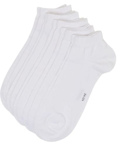 Esprit Solid 5-Pack socquettes homme coton biologique durable blanc bleu marine gris noir basses courtes fines été sans motif taille