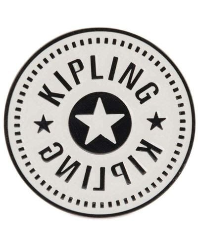 Kipling Logo Pin Keyring - White