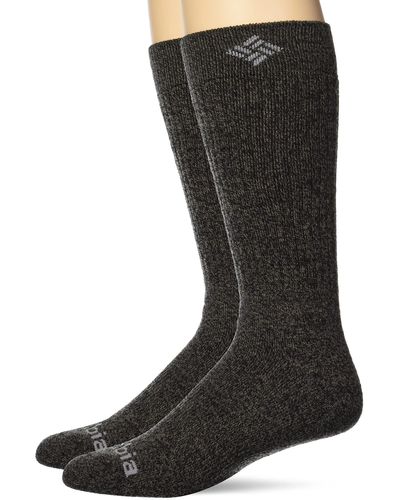 Columbia S Wool Crew Welt Logo Full Cushion 2-pair Lifestyle-thermal-socks - Black
